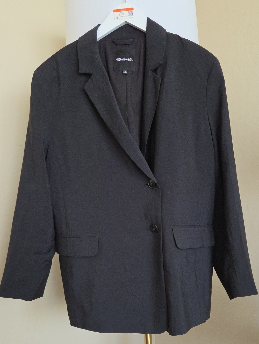 Madewell The Relaxed Blazer in Softdrape in true black Size M